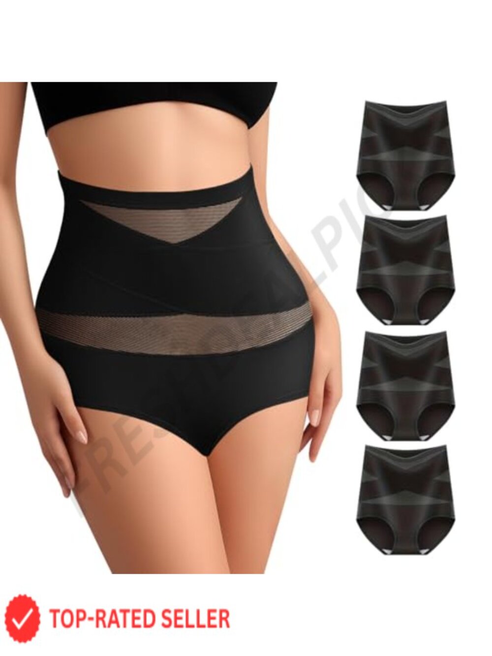 Tummy Control High Waisted Shapewear Panties Silky Stretch Briefs